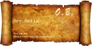 Orr Bella névjegykártya